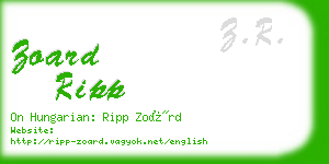 zoard ripp business card